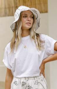 T Shirts: Gigi Oversized Organic Cotton Tee - Coconut