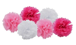 Pom Pom: CLEARANCE Paper Pom Pom Set  - Pink (18pc)