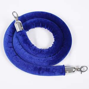 Bollard: Bollard Velvet Rope - Blue (Silver Clips)
