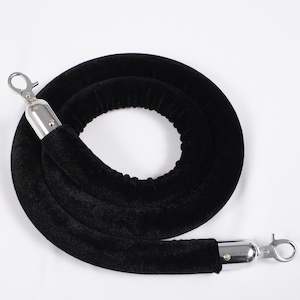 Bollard: Bollard Velvet Rope - Black (Silver Clips)