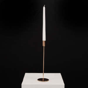 Christmas Table Linen And Decorations: Taper Candle Holders Modern Straight Style - Gold (28cm)