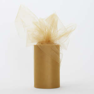Medium Soft Tulle Fabric Roll - Gold (91m Length)