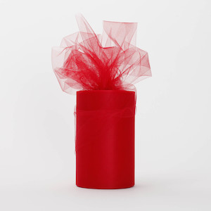 Medium Soft Tulle Fabric Roll - Red (91m Length)