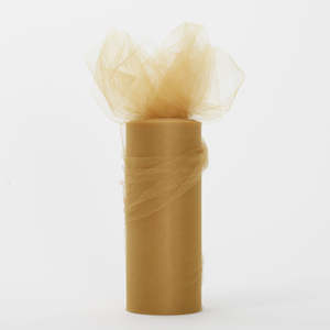 Tulle Fabric Rolls: Small Soft Tulle Fabric Roll - Gold (22m Length)