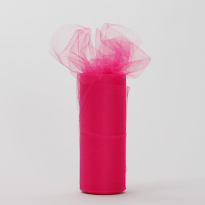 Small Soft Tulle Fabric Roll - Hot Pink (22m Length)