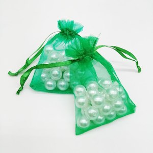 Favour Bag: CLEARANCE Organza Bags - Green (10x15cm)