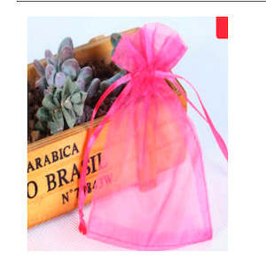 Favour Bag: CLEARANCE Organza Bags - Hot Pink (10x15cm)
