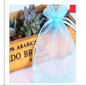Favour Bag: CLEARANCE Organza Bags - Light Blue (10x15cm)