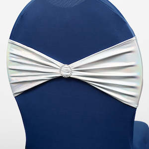 CLEARANCE Lycra Chair Bands - Metallic Holographic