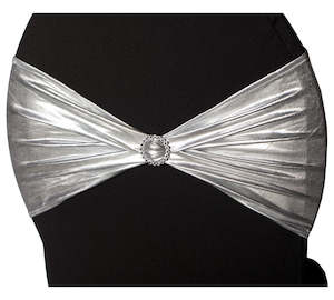 Metallic Chair Band: Lycra Chair Bands - Metallic Silver