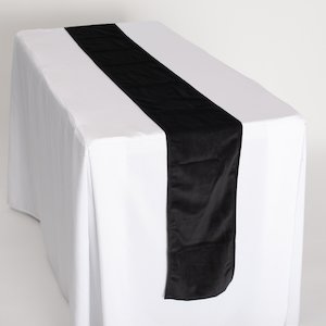 Velvet Table Runners: Velvet Table Runners - Black