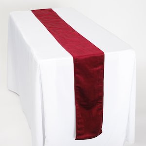 Velvet Table Runners: Velvet Table Runners - Burgundy