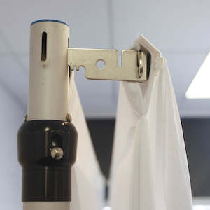 Ceiling Draping Hardware: Bracket for Additional Cross Bar in Backdrop Stand Setup