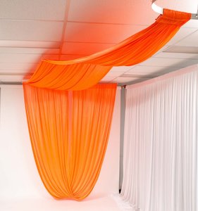 Ceiling Drape Ice Silk Stitching: Ceiling Drape Ice Silk Satin - Orange - 10m