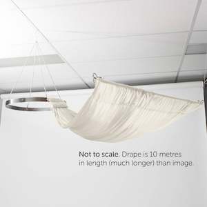 Ceiling Drape Ice Silk Stitching: Ceiling Drape Ice Silk Satin - Ivory - 10m
