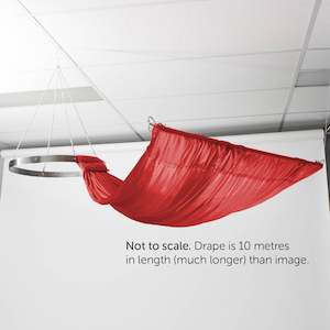 Ceiling Drape Ice Silk Stitching: Ceiling Drape Ice Silk Satin - Red - 10m