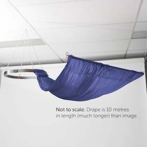 Ceiling Drape Ice Silk Stitching: Ceiling Drape Ice Silk Satin - Navy - 10m