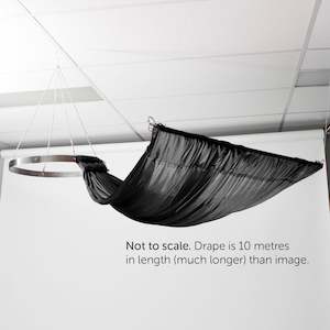 Ceiling Drape Ice Silk Satin - Black - 10m