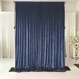 Navy Velvet Backdrop Curtain - 3 meters length x 3 meters high