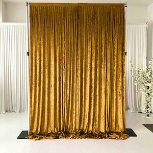 Gold Velvet Backdrop Curtain - 3 meters length x 3 meters high