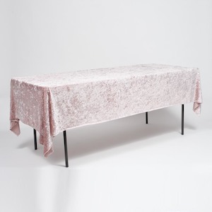 CLEARANCE Blush Velvet Rectangle Tablecloth (153x259cm)