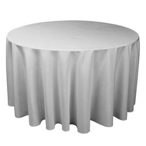 Christmas Tablecloths And Christmas Overlays: Silver Grey Round Tablecloth (220cm)