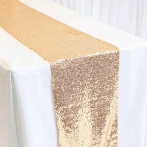 Sequin Table Runner - Antique Gold