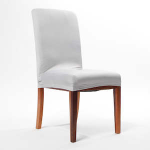 Christmas Chair Covers: CLEARANCE Lycra Dining Chair Covers (Toppers) - Silver