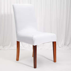Christmas Chair Covers: Lycra Dining Chair Covers (Toppers) - White
