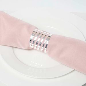 Silver Napkin Ring - Modern Linear Cut Out