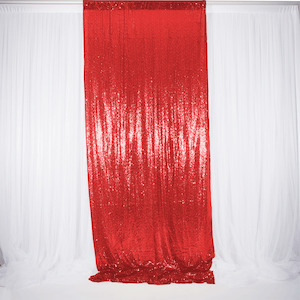 Red Sequin Backdrop Curtain 1.25m x 3m