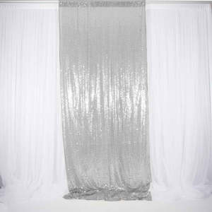 Christmas Backdrops: Silver Sequin Backdrop Curtain 1.25m x 3m