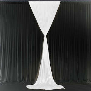 Christmas Backdrops: White Ice Silk Satin Backdrop Convertible Panels 1mx3m