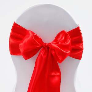 Christmas Chair Bows: Satin Chair Sashes - Red