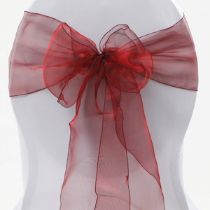 CLEARANCE Organza Chair Sashes - Burgundy