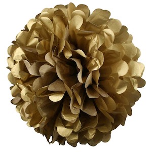 Christmas Centrepieces And Christmas Decorating Accessories: Paper Pom Poms - Gold (35cm)