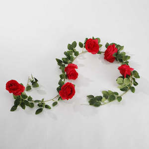 Red Rose (9cm) Artificial Flower Vine - 1.6m