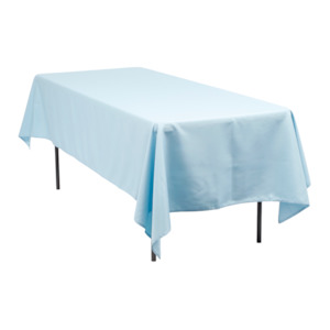 The Look Red Tulle And Hessian Boho Christmas: Light Blue Rectangle Tablecloth (153x259cm)