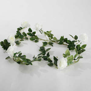 White Rose (6cm) Artificial Flower Vine - 2.2m