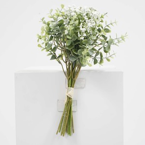 Artificial Baby's Breath Silver Dollar Small Flower Filler Bouquet - White &hellip;
