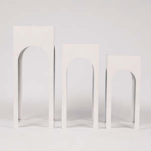 Metal Wedding Arches Centrepieces And Decoration Frames: CLEARANCE Arch Column Plinth Centrepiece Set - White (3 pieces)