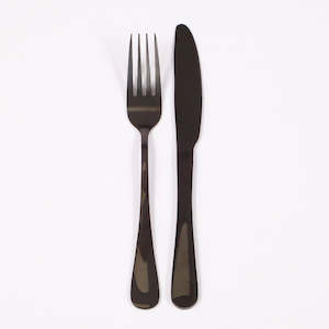 Charger Plates: 2pc Cutlery Set (Knife & Fork) - Black