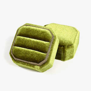 Velvet Ring Box - Olive Green