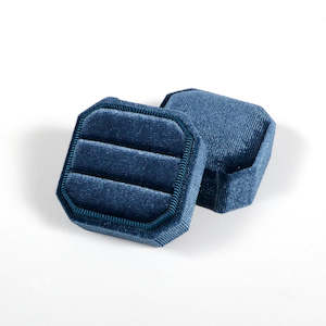 Velvet Ring Box - Dusty Blue