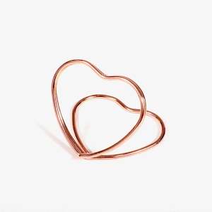 Metal Love Heart Place Card Holder - Rose Gold