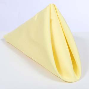 Outdoor Events: Cloth Napkins - Pale Yellow (50x50cm)