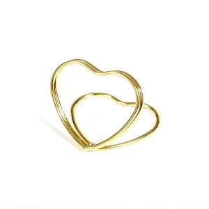Metal Love Heart Place Card Holder - Gold
