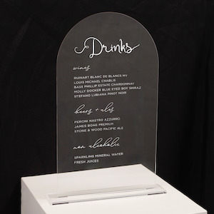 Acrylic Sign - Clear (35cm)