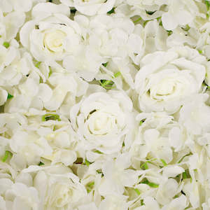 Hydrangea Flower Wall Stitching: CLEARANCE Flower Wall Panel - Rose & Hydrangea - White