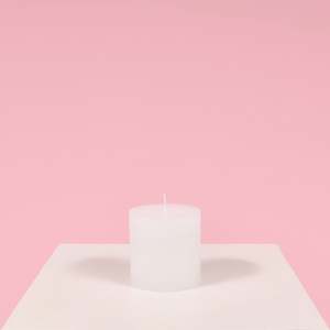 Wax Pillar Candle - White (7.5x7.5cm)